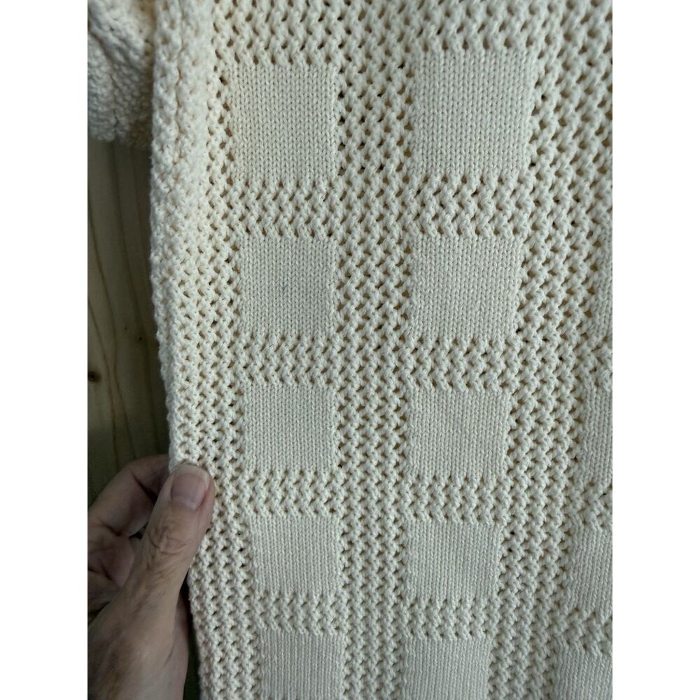 Bae. Maternity Open Knit 100% Cotton Button Up Short Sleeve Vanilla Dress Sz S - Picture 3 of 9